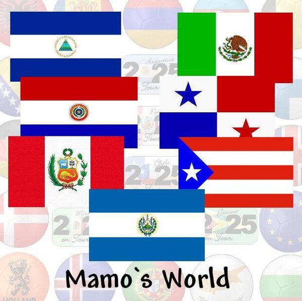 Aufkleber - Nationalflagge - Auswahl - von M: Mexico bis S: Salvador - versch. Größen