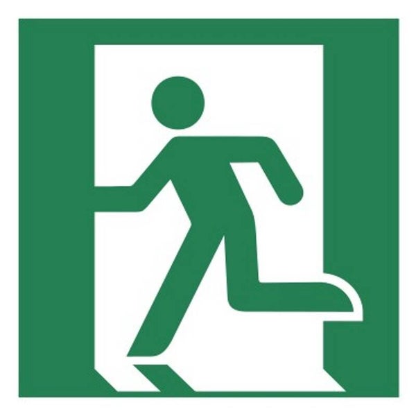 Aufkleber -  E001 Rettungsweg Notausgang (links)  - ISO DIN 7010 - Rettungszeichen - versch. Größen