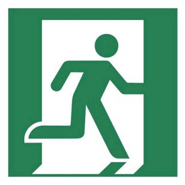 Aufkleber -  E002 Rettungsweg Notausgang (rechts)  - ISO DIN 7010 - Rettungszeichen - versch. Größen