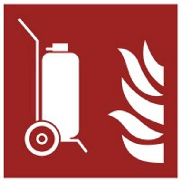 Aufkleber -  F009 Fahrbarer Feuerlöscher   - ISO DIN 7010 - Brandschutzzeichen - versch. Größen