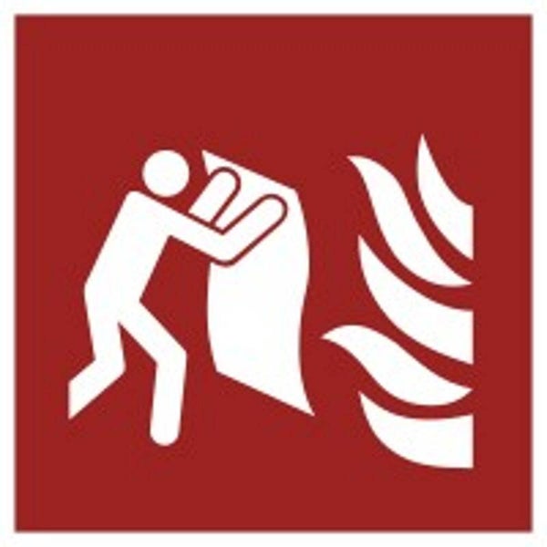 Aufkleber -  F016 Löschdecke   - ISO DIN 7010 - Brandschutzzeichen - versch. Größen