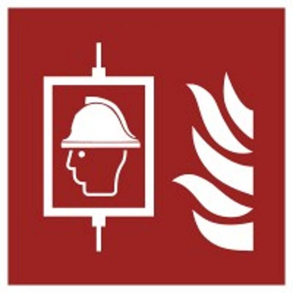 Aufkleber -  F017 Feuerwehraufzug   - ISO DIN 7010 - Brandschutzzeichen - versch. Größen