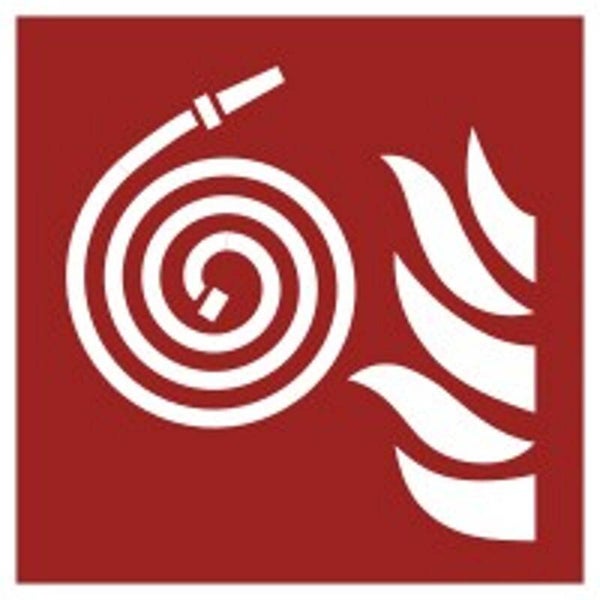 Aufkleber -  F019 Löschschlauch, nicht angeschlossen   - ISO DIN 7010 - Brandschutzzeichen - versch. Größen
