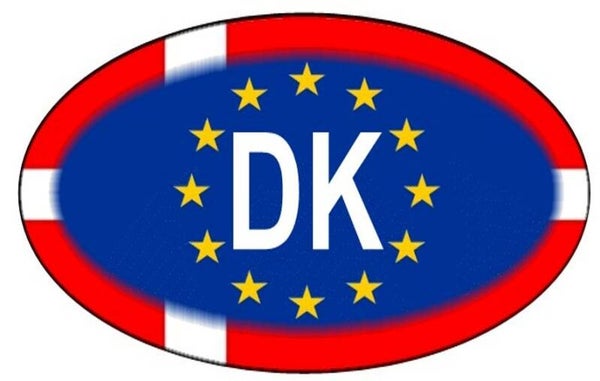 Aufkleber - Dänemark - Länderkennzeichen - EU - Oval - 130x80 mm