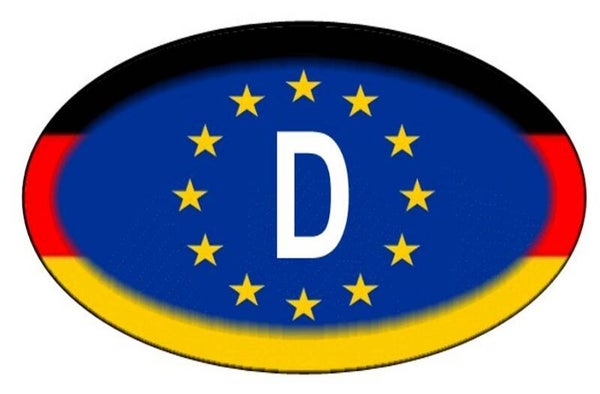 Aufkleber - Deutschland - Länderkennzeichen - EU - Oval - 130x80 mm