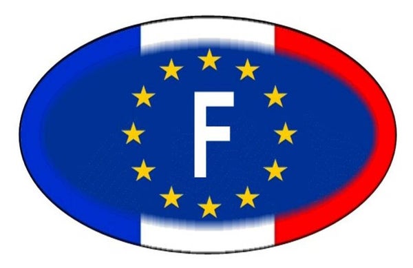 Aufkleber - Frankreich - Länderkennzeichen - EU - Oval - 130x80 mm
