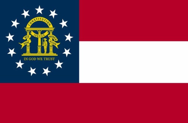 Aufkleber - Flagge - Georgia - Bundesstaaten USA - versch. Größen