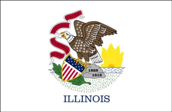 Aufkleber - Flagge - Illinois - Bundesstaaten USA - versch. Größen