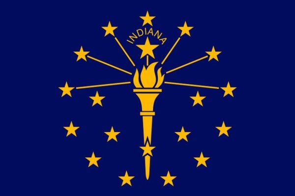 Aufkleber - Flagge - Indiana - Bundesstaaten USA - versch. Größen