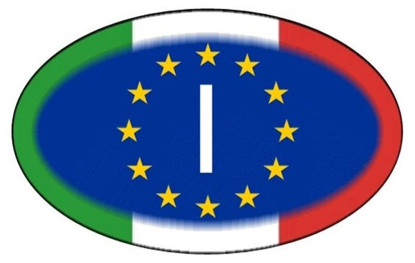 Aufkleber - Italien - Länderkennzeichen - EU - Oval - 130x80 mm
