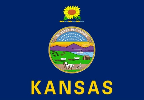 Aufkleber - Flagge - Kansas - Bundesstaaten USA - versch. Größen