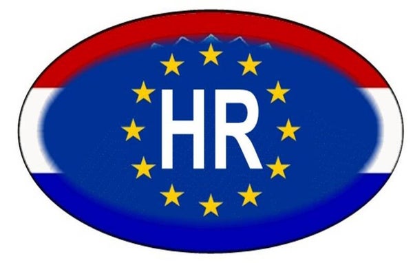 Aufkleber - Kroatien - Länderkennzeichen - EU - Oval - 130x80 mm