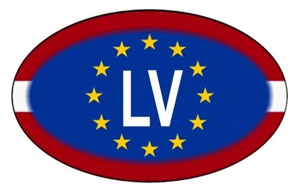 Aufkleber - Lettland - Länderkennzeichen - EU - Oval - 130x80 mm