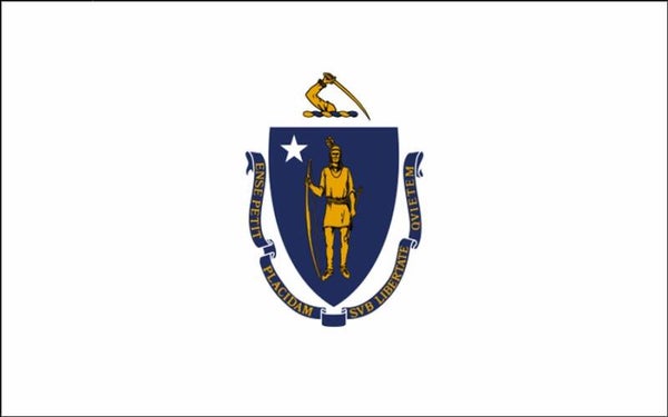 Aufkleber - Flagge - Massachusetts - Bundesstaaten USA - versch. Größen