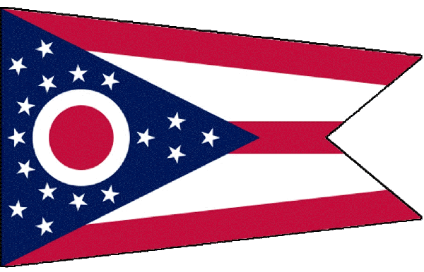 Aufkleber - Flagge - Ohio - Bundesstaaten USA - versch. Größen