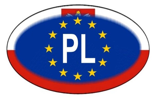 Aufkleber - Polen - Länderkennzeichen - EU - Oval - 130x80 mm