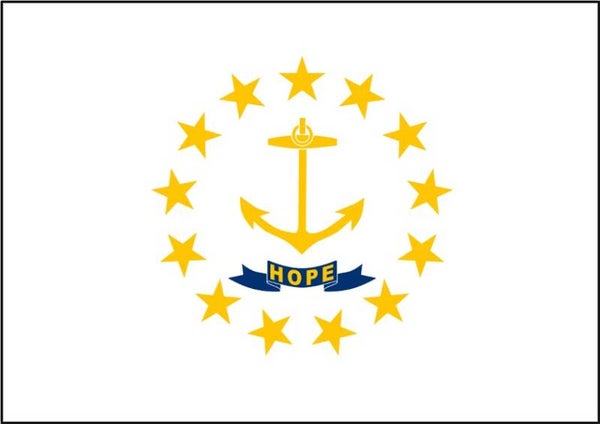 Aufkleber - Flagge - Rhode Island - Bundesstaaten USA - versch. Größen