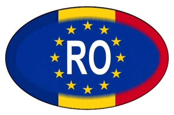 Aufkleber - Rumänien - Länderkennzeichen - EU - Oval - 130x80 mm
