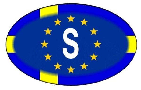 Aufkleber - Schweden - Länderkennzeichen - EU - Oval - 130x80 mm