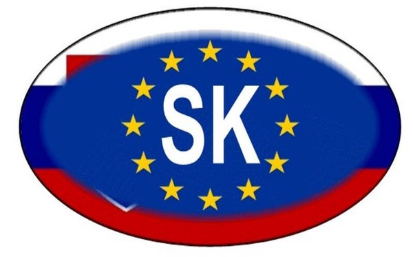 Aufkleber - Slowakei - Länderkennzeichen - EU - Oval - 130x80 mm