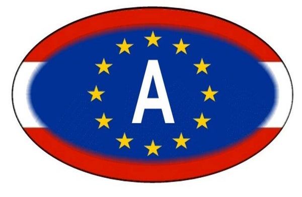Aufkleber - Österreich - Länderkennzeichen - EU - Oval - 130x80 mm