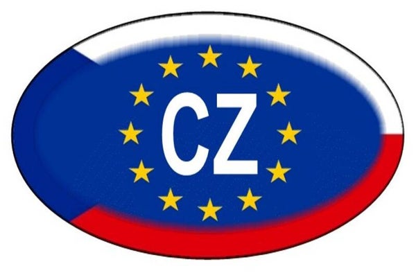 Aufkleber - Tschechien - Länderkennzeichen - EU - Oval - 130x80 mm