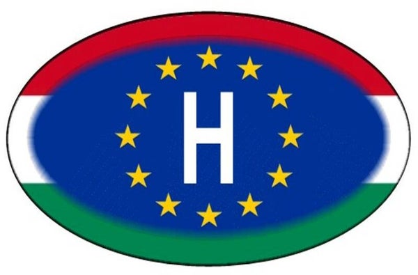 Aufkleber - Ungarn - Länderkennzeichen - EU - Oval - 130x80 mm