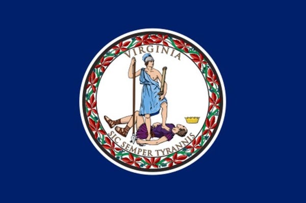 Aufkleber - Flagge - Virginia - Bundesstaaten USA - versch. Größen