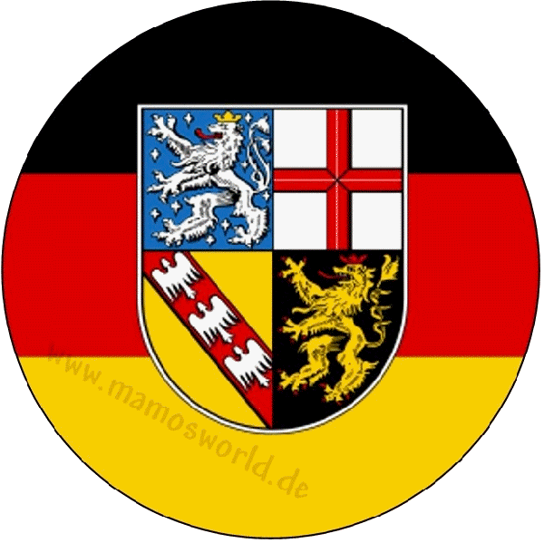 Aufkleber - Sticker - Flagge Rund -  Bundesland - Saarland - 60 oder 90mm Ø