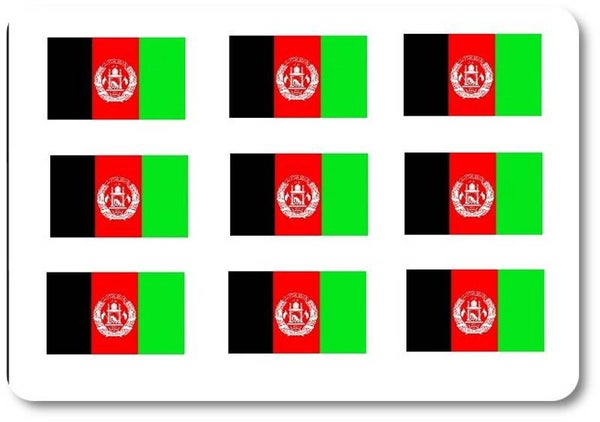 Aufkleber - Sticker - Afghanistan  Flagge - Set - 18 Stück - 25x15