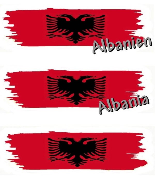 Aufkleber - Flagge - Albanien - versch. Motive - 125x40 mm