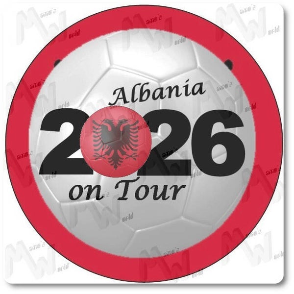 Aufkleber - Sticker - On Tour 2026 - Albanien - 60 oder 90 mm Ø