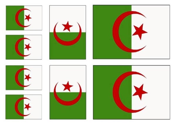 Aufkleber - Sticker - Algerien  Flagge - Set - 8 Stück - versch. Größen