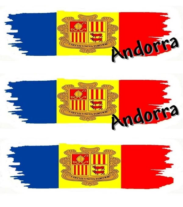 Aufkleber - Flagge - Andorra - versch. Motive - 125x40 mm