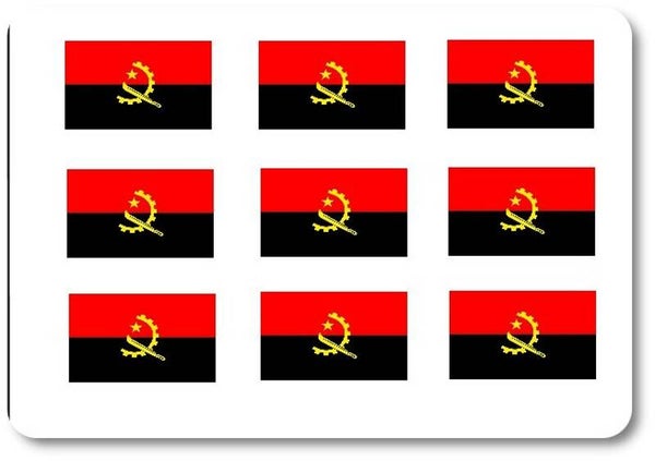 Aufkleber - Sticker - Angola Flagge - Set - 18 Stück - 25x15