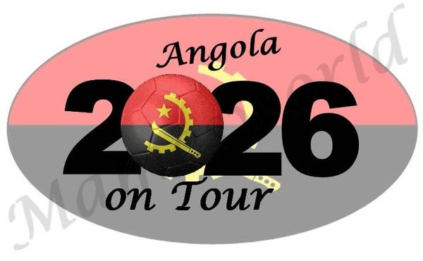 Aufkleber - Sticker - On Tour 2026 - Angola - versch. Größen - Oval