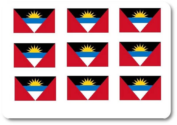 Aufkleber - Sticker - Antigua & Barbuda Flagge - Set - 18 Stück - 25x15 mm