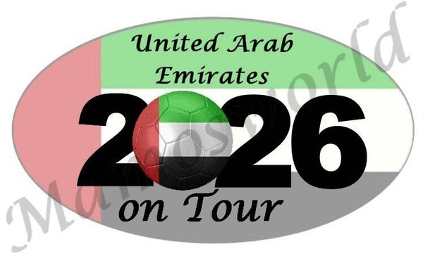 Aufkleber - Sticker - On Tour 2026 - Vereinigte Arabische Emirate - versch. Größen - Oval