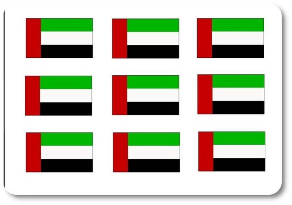 Aufkleber - Sticker - Vereinigte Arabische Emirate  Flagge - Set - 18 Stück - 25x15