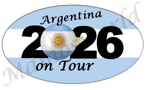 Aufkleber - Sticker - On Tour 2026 - Argentienien - versch. Größen - Oval