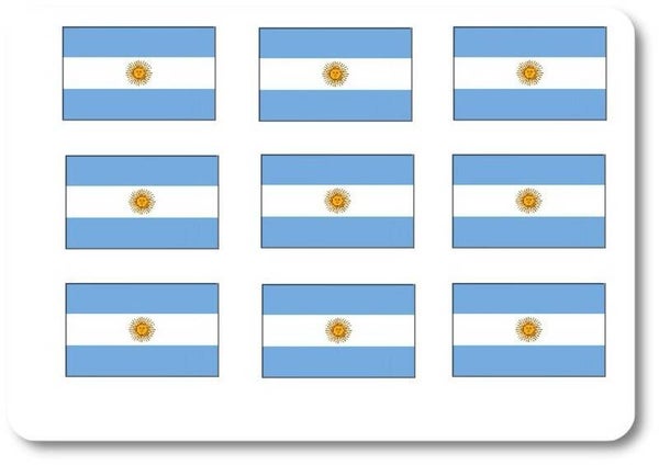 Aufkleber - Sticker - Argentinien Flagge - Set - 18 Stück - 25x15 mm