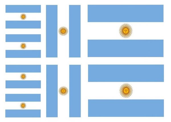 Aufkleber - Sticker - Argentinien Flagge - Set - 8 Stück - versch. Größen