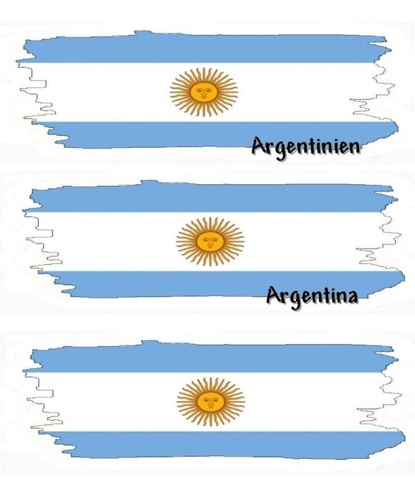 Aufkleber - Flagge - Argentinien - versch. Motive - 125x40 mm