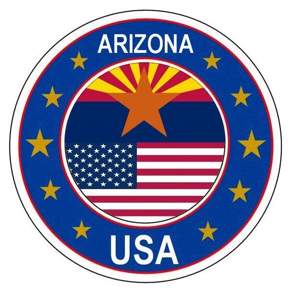 Aufkleber - Bundesstaaten USA - Arizona  - Rund - versch. Größen