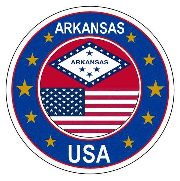 Aufkleber - Bundesstaaten USA - Arkansas  - Rund - versch. Größen