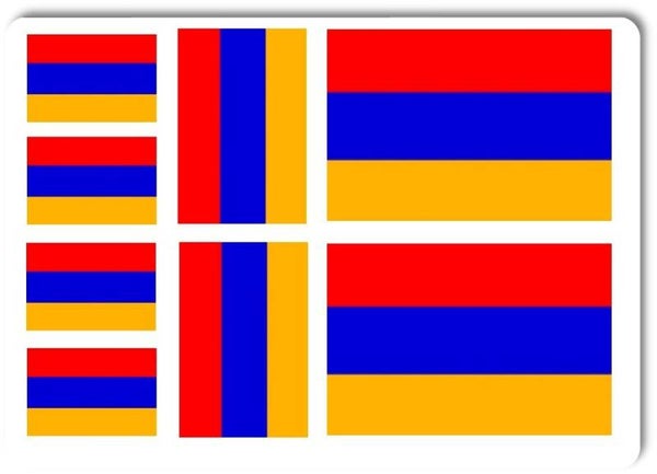 Aufkleber - Sticker - Armenien Flagge - Set - 8 Stück - versch. Größen