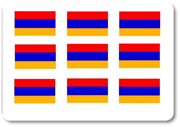 Aufkleber - Sticker - Armenien Flagge - Set - 18 Stück - 25x15 mm