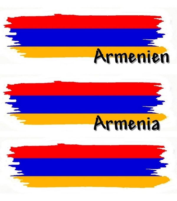Aufkleber - Flagge - Armenien - versch. Motive - 125x40 mm