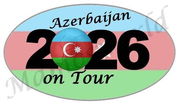 Aufkleber - Sticker - On Tour 2026 - Aserbaidschan - versch. Größen - Oval