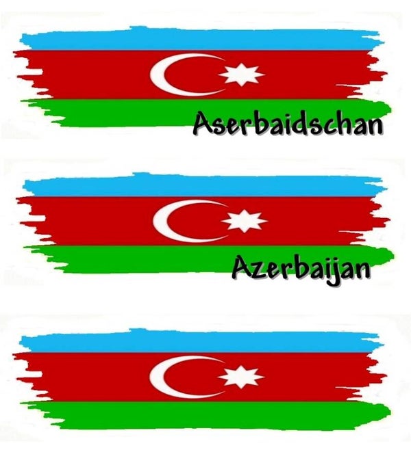 Aufkleber - Flagge - Aserbaidschan - versch. Motive - 125x40 mm